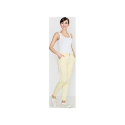 Spodnie K153 Żółty. Żółte spodnie damskie Lenitif, xs, z tkaniny. Za 119,00 zł.
