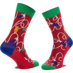Skarpetki damskie: Skarpety Wysokie Unisex HAPPY SOCKS - HLI01-4000 Czerwony Kolorowy