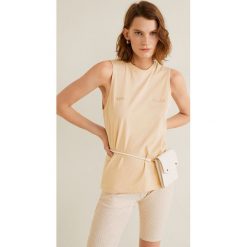 Mango - Top Detail. Pomarańczowe bluzki damskie Mango, s, bez wzorów, z bawełny, z okrągłym kołnierzem. W wyprzedaży za 29,90 zł.