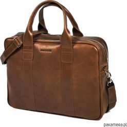 Torba na ramię ze skóry Brodrene R01 na laptop. Brązowe torby męskie na ramię marki Pakamera, ze skóry. Za 399,00 zł.