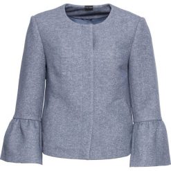 Krótkie wdzianko bonprix indygo melanż. Niebieskie żakiety damskie bonprix, bez wzorów. Za 79,99 zł.