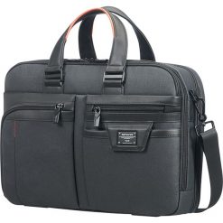 Torba w kolorze czarnym na laptopa - (S)42 x (W)31 x (G)18 cm. Czarne torby na laptopa Samsonite, w paski, z poliesteru. W wyprzedaży za 386,95 zł.