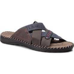 Klapki LANETTI - MS197133-2 Brown. Pomarańczowe klapki męskie Lanetti, z materiału. Za 79,99 zł.