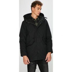 Jack & Jones - Parka. Czarne płaszcze męskie Jack & Jones, m, bez wzorów, z bawełny, długie, z kapturem. W wyprzedaży za 249,90 zł.