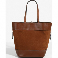 Parfois - Torebka /plecak. Szare shopper bag damskie Parfois, w paski, z materiału, do ręki, duże, zamszowe. Za 139,90 zł.