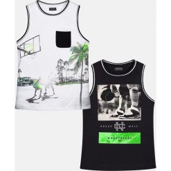Mayoral - T-shirt dziecięcy (2-pack) 128-172 cm. Szare t-shirty męskie marki Mayoral, z nadrukiem, z bawełny, z okrągłym kołnierzem. Za 89,90 zł.