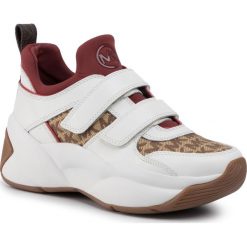 Sneakersy MICHAEL MICHAEL KORS - Keeley Trainer 43F9KEFS1Y Bg/Ebony. Białe półbuty damskie MICHAEL Michael Kors, ze skóry ekologicznej. W wyprzedaży za 589,00 zł.