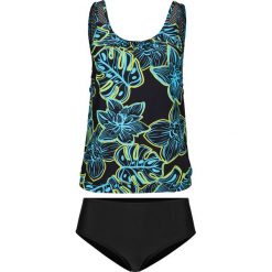Tankini (2 części) bonprix czarno-turkusowy. Czarne stroje kąpielowe damskie bonprix, bez wzorów. Za 119,99 zł.