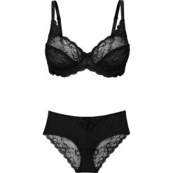 Biustonosze bardotka: Biustonosz + figi „panty” (2 części) bonprix czarny