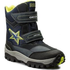 Buty zimowe chłopięce: Śniegowce GEOX – J Lt Himalaya B Abx A J74E5A 0FUCE C0749 D Navy/Lime