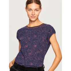 T-shirt we wzory - Granatowy. Niebieskie t-shirty damskie Reserved, l. Za 39,99 zł.