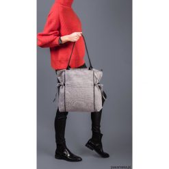 AMBER - duża torba - shopper - szara plecionka. Szare torby damskie na zakupy Pakamera, bez wzorów, z tkaniny, na ramię, duże, bez dodatków. Za 151,00 zł.