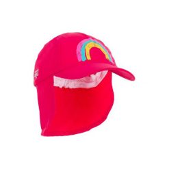 Czapka z daszkiem UV surfing dla malucha. Różowe czapki damskie marki NABAIJI, s, bez wzorów, z poliesteru, sportowe, bez kołnierzyka. W wyprzedaży za 12,99 zł.