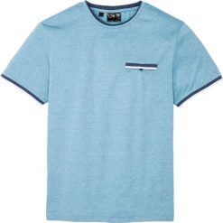 T-shirt z kieszonką na piersi bonprix jasnoniebieski melanż. Fioletowe koszulki męskie bonprix, s, w paski, bez kołnierzyka. Za 42,99 zł.
