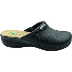 Saboty damskie FLY SOFT, Kolor czarny. Czarne klapki damskie Fly Soft, bez wzorów, bez obcasa. Za 59,99 zł.
