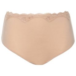 Figi klasyczne z wysokim stanem Triumph 10182551. Brązowe figi damskie Triumph, xs, bez wzorów, z elastanu. Za 39,00 zł.