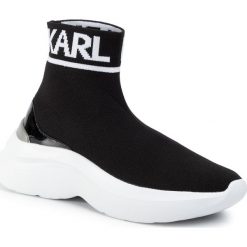 Sneakersy KARL LAGERFELD - KL61850 Black Kint Textile W/White. Czarne półbuty damskie KARL LAGERFELD, ze skóry ekologicznej. Za 849,00 zł.