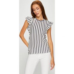 Answear - Top Stripes Vibes. Szare topy damskie ANSWEAR, l, z bawełny, z okrągłym kołnierzem. W wyprzedaży za 54,90 zł.