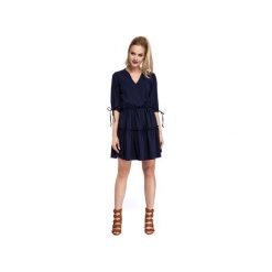M301 Gładka sukienka w stylu boho granatowa. Sukienki damskie Moe, na imprezę, xxl, bez wzorów, z elastanu, boho, bez kołnierzyka, bez rękawów. Za 159,00 zł.