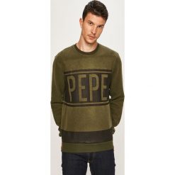 Pepe Jeans - Bluza Compton. Zielone bluzy męskie Pepe Jeans, s, z aplikacjami, z bawełny, z okrągłym kołnierzem, bez rękawów, bez kaptura. W wyprzedaży za 239,90 zł.