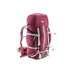 Plecak trekkingowy Easyfit 50 l damski. Różowe plecaki damskie QUECHUA, bez wzorów, z poliesteru. Za 299,99 zł.