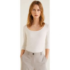 Mango - Bluzka Beko. Białe bluzki damskie marki Mango, na co dzień, s, bez wzorów, z elastanu, casualowe, z okrągłym kołnierzem, bez rękawów. Za 79,90 zł.
