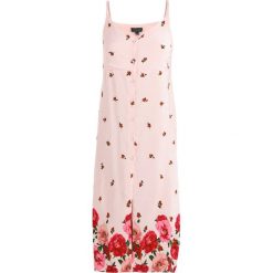 Długie sukienki: Topshop BORDER FLORAL SLIP Długa sukienka nude