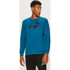 Puma - Bluza. Niebieskie bluzy męskie Puma, s, z nadrukiem, z elastanu, z okrągłym kołnierzem, bez rękawów, bez kaptura. Za 199,90 zł.
