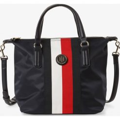Tommy Hilfiger - Damska torebka na ramię, niebieski. Niebieskie torebki klasyczne damskie TOMMY HILFIGER, w paski, na ramię, bez dodatków. Za 339,95 zł.