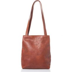 Torebki klasyczne damskie: Skórzana torebka w kolorze jasnobrązowym - 31 x 35 x 10 cm