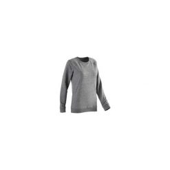 Bluza Gym & Pilates 100 damska. Szare bluzy damskie NYAMBA, xs, bez wzorów, z elastanu, bez rękawów, bez kaptura, na jogę i pilates. Za 39,99 zł.