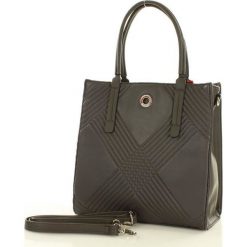 MONNARI Miejska torebka shopper bag szary. Czarne torby damskie na zakupy Monnari, w paski, ze skóry ekologicznej, eleganckie, na ramię, bez dodatków. Za 169,00 zł.