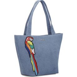 Torebka w kolorze granatowym - (S)42 x (W)31 x (G)16 cm. Niebieskie torebki klasyczne damskie marki Kazar, bez wzorów, z tkaniny, na ramię, bez dodatków. W wyprzedaży za 499,95 zł.