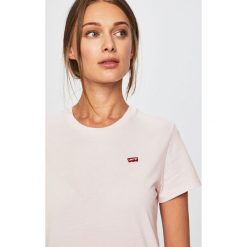 Levi's - Top. Różowe topy damskie marki Levi's®, s, z bawełny, z okrągłym kołnierzem. Za 99,90 zł.