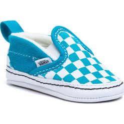 Tenisówki VANS - Slip-On V Crib VN0A2XSLW3V1 (Checkerboard)Crbnseatrwt. Niebieskie trampki chłopięce Vans, bez wzorów, ze skóry, na rzepy. W wyprzedaży za 89,00 zł.