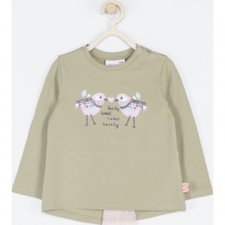 Koszulka. Zielone bez kategorii marki BELLE & CUTE, z aplikacjami, z bawełny, z długim rękawem. Za 45,90 zł.