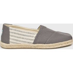 Toms - Espadryle. Szare espadryle damskie marki Toms, bez wzorów, z gumy, bez obcasa. Za 219,90 zł.