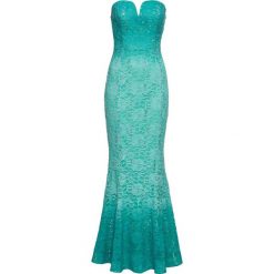 Sukienka bonprix turkusowy. Niebieskie sukienki damskie bonprix, na imprezę, bez wzorów, bez kołnierzyka, bez rękawów. Za 239,99 zł.
