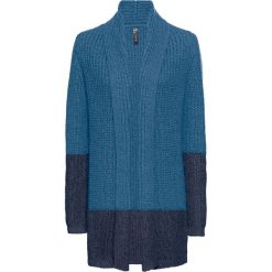 Sweter bez zapięcia "color-blocking" bonprix niebieski dżins - ciemnoniebieski. Niebieskie swetry damskie bonprix, bez wzorów, bez rękawów, bez kaptura. Za 119,99 zł.