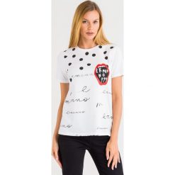T-SHIRT ermanno scervino. Białe t-shirty damskie Ermanno Scervino, bez wzorów, z materiału, bez kołnierzyka. Za 489,00 zł.