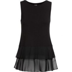 Topy damskie: Top z falbanami bonprix czarny