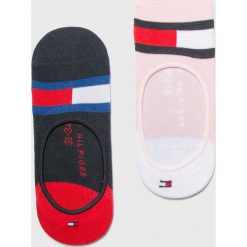 Tommy Hilfiger - Stopki (2 pack). Różowe skarpetki dziewczęce TOMMY HILFIGER, bez wzorów, z elastanu. W wyprzedaży za 29,90 zł.