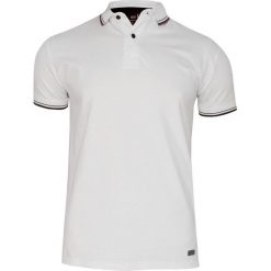Biała Gładka Elegancka Koszulka Polo, Męska, Krótki Rękaw -Just Yuppi- T-shirt, Ciemne Lamówki TSJTYUPPOLO10022kol1bialy. Białe koszulki męskie Just Yuppi, m, bez wzorów, z tkaniny, eleganckie, z krótkim rękawem. Za 87,00 zł.