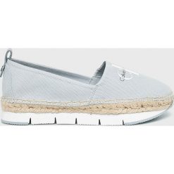 Calvin Klein Jeans - Espadryle. Niebieskie espadryle damskie Calvin Klein Jeans, bez wzorów, z jeansu, bez obcasa, na obcasie. W wyprzedaży za 319,90 zł.
