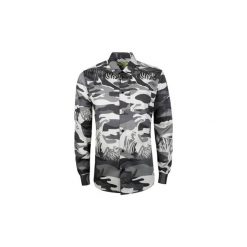 Koszule z długim rękawem Versace Jeans B1GQB6S1_ / Slim Pocket VJ. Szare koszule męskie Versace Jeans, s, bez wzorów, z jeansu, bez kołnierzyka, z długim rękawem. Za 589,00 zł.
