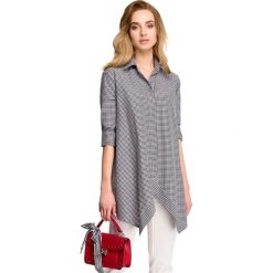 JADE Luźna koszula w krateczkę - czarna. Czarne koszule damskie Stylove, na co dzień, s, w kratkę, z elastanu, eleganckie, bez kołnierzyka, bez rękawów. W wyprzedaży za 139,00 zł.
