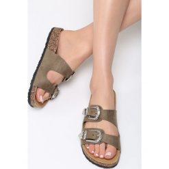Zielone Klapki Blue Lagoon. Niebieskie crocsy damskie Born2be, z materiału, na obcasie. Za 59,99 zł.