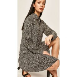 Answear - Sukienka. Czarne sukienki damskie ANSWEAR, na co dzień, s, bez wzorów, z poliesteru, casualowe, bez kołnierzyka, z długim rękawem, długie, mini, proste. Za 99,90 zł.