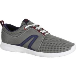 Buty męskie do chodu sportowego Soft 140 siateczka szaro-niebieska. Szare buty sportowe męskie NEWFEEL, z poliesteru, bez zapięcia, trekkingowe. Za 69,99 zł.