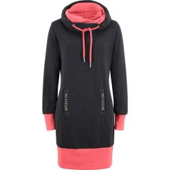 Sukienka dresowa, długi rękaw bonprix czarny. Czarne sukienki damskie bonprix, bez wzorów, z dresówki, bez kołnierzyka, z długim rękawem, długie, maxi. Za 89,99 zł.